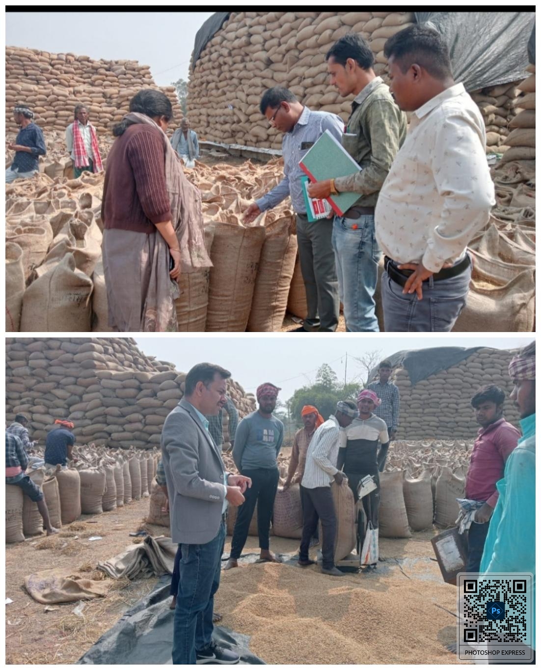 *धान खरीदी केन्द्रो का औचक निरीक्षण डा उषा ध्रुव सहायक आयुक्त सहकारिता व देवभोग तहसीलदार चितेश कुमार देवांगन ने किया तेल नदी पार सभी धान खरीदी उपार्जन केन्द्रो का निरीक्षण*